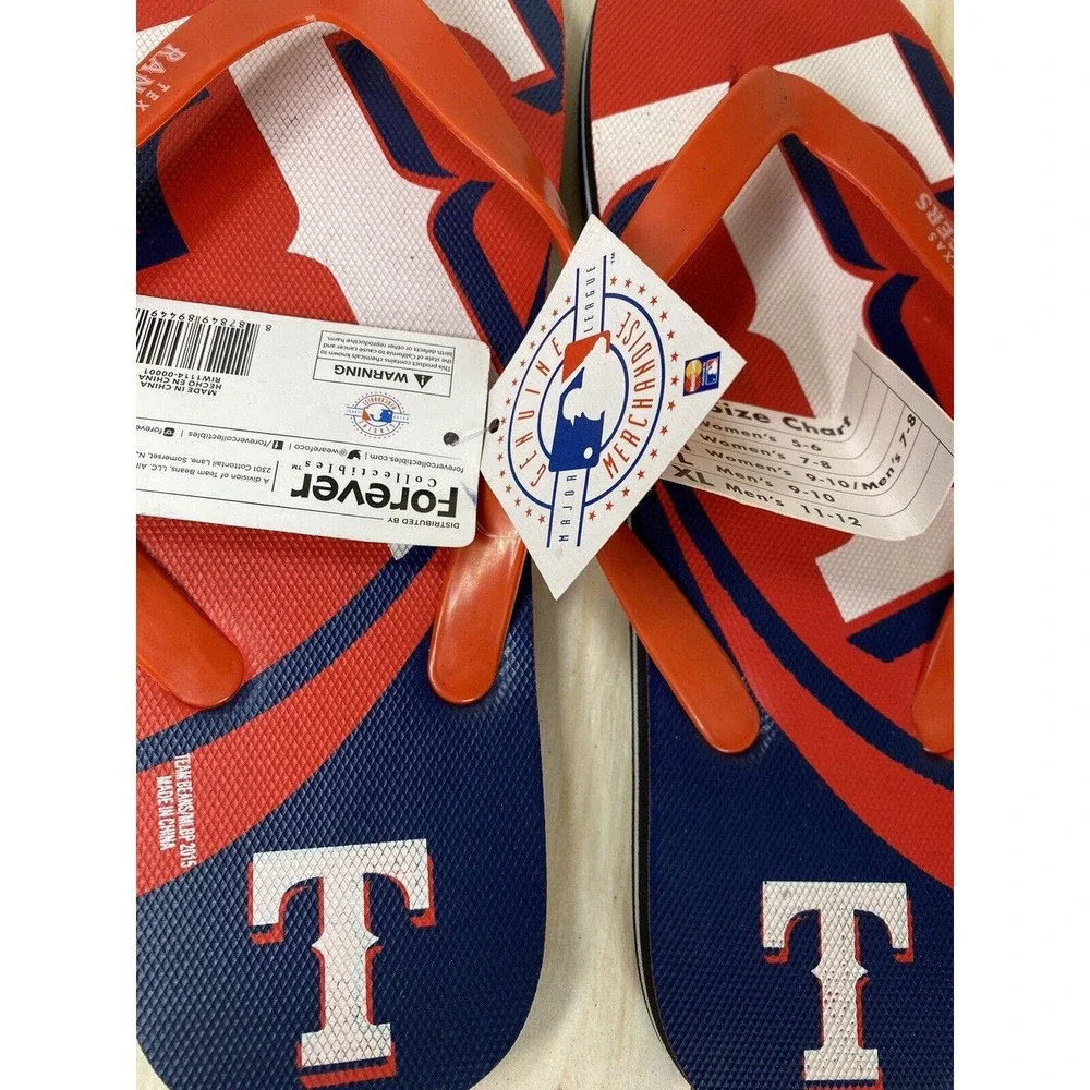 Texas Rangers MLB Baseball Flip Flops Team‎ Logo NWT Various Sizes Unisex